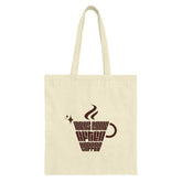 Ideas Come After Coffee Tote Bag, Unique Coffee Lover Gift, Inspirational Tote, Book Bag, Everyday Bag, Reusable Grocery Bag - Tawshia